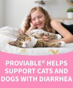 nutramax proviable probiotics for dogs and cats, daily digestive health supplement with multiple strains of bacteria, cat and dog probiotics plus prebiotics, 30 capsules