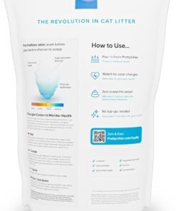 prettylitter health monitoring cat litter (unscented, non clumping) | lightweight & low tracking, color changing silica gel crystals, advanced odor control — 6 lbs, pack of 1 (up to 1 month supply)