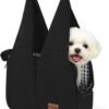 Dog Purse Carrier for Small Dogs and Cats, Soft-Sided Pet Tote Bag with 6 Large Pockets, Collapsible Travel Puppy Carrier, Fits Pets up to 13 lbs (Black, 15.7" L x 8" W x 11.8" H) urpower dog car seat cover for pets 100% waterproof seat cover hammock 600d heavy duty scratch proof nonslip durable soft back seat covers for cars and suvs