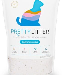 prettylitter health monitoring cat litter (unscented, non clumping) | lightweight & low tracking, color changing silica gel crystals, advanced odor control — 6 lbs, pack of 1 (up to 1 month supply)