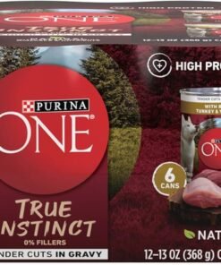 purina one wet dog food true instinct classic ground grain free formula with real turkey and venison high protein wet dog food (pack of 12) 13 oz. cans