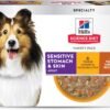 hill's science diet adult sensitive stomach & skin wet dog food variety pack, chicken & vegetable, salmon & vegetable, 12.8 oz. cans, 12 pack