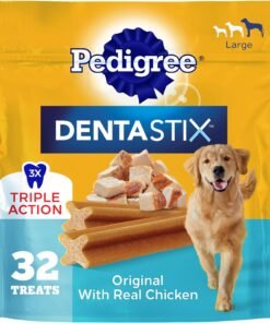 pedigree dentastix large dog treats, original, beef & fresh, 2.73 lb. variety pack (51 treats total)