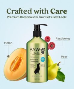 pawfume dog shampoo and conditioner, blue ribbon, 1 pack – nourish & detangle for a silky soft coat – probiotic, deep cleaning, ph balanced formula – puppy shampoo and conditioner for all breeds