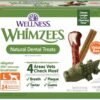 wellness whimzees value pack dog dental treat, chews, freshens breath, large size, 50.9 oz box, 24 count