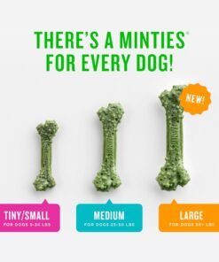 minties dog dental bone treats, tiny/small dental dog treats, 16 ounces, cleans teeth, fight bad breath, removes plaque and tartar, 40 count