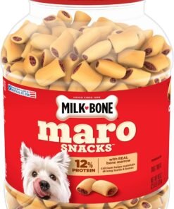milk bone marosnacks small dog treats with real bone marrow, 40 oz. canister