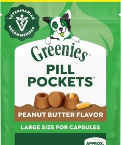 greenies pill pockets large dog treats | peanut butter (15.8 oz)