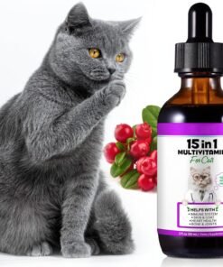 cat multivitamin drops 15 in 1 vitamin supplement for immune support, heart, bones, joint, skin & coat health, bacon flavor vitamins for senior cats & kittens