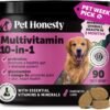 10-in-1 Dog Multivitamin Supplement with Glucosamine & Probiotics - Hip & Joint Support, Digestive Health, Immune Support, Heart & Skin - All-in-One Daily Vitamins & Omega-3s (Peanut Butter, 90 ct) zesty paws dog multivitamin, chewable dog vitamins and supplements for hip & joints, skin & coat, omega 3 fish oil for dogs senior & puppy multivitamin chicken 90ct