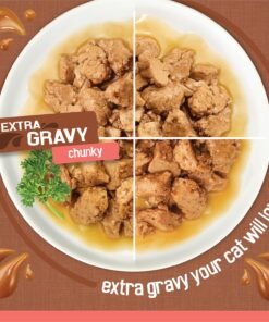 purina friskies extra gravy wet cat food chunky 24ct variety pack (with chicken, turkey, salmon, beef) (pack of 24) 5.5 oz. cans