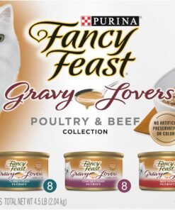 fancy feast poultry and beef feast classic pate collection grain free wet cat food variety pack (pack of 30) 3 oz. cans
