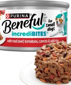 purina beneful small breed wet dog food in gravy, incredibites with real beef (pack of 12) 3 oz. cans