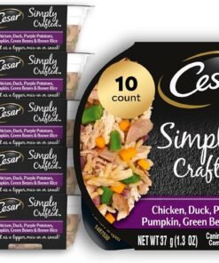 cesar simply crafted adult wet dog food toppers for dry food, beef, chicken, purple potatoes, peas & carrots, 1.3 oz tubs cesar simply crafted adult wet dog food toppers for dry food, beef, chicken, purple potatoes, peas & carrots, 1.3 oz tubs