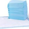 leak proof dog and puppy potty training pee pads with quick dry 5 layer super absorbent surface for dog training, floor protection, regular size 22x22", blue & white, 50 count