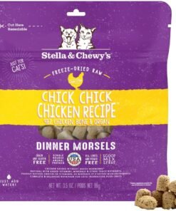 stella & chewy's freeze dried raw cat dinner morsels premium chicken recipe with 98% cage free meat & organs natural grain free cat & kitten food made in usa 3.5 oz