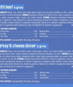 purina friskies wet cat food variety pack, shreds with beef, turkey and cheese dinner, chicken and salmon dinner, and with ocean whitefish and tuna (pack of 40) 5.5 oz. cans