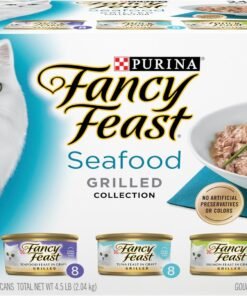 fancy feast poultry and beef feast classic pate collection grain free wet cat food variety pack (pack of 30) 3 oz. cans