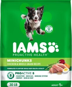iams proactive health adult minichunks premium dry dog food, adult dog food dry recipe, 30 lb. bag