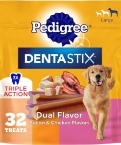 pedigree dentastix large dog treats, original, beef & fresh, 2.73 lb. variety pack (51 treats total)