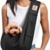Tomkas Small Dog Sling Carrier - Classic Pocket & Classic Strap - Wrap Carrier - for 3-10 lbs Pets(Black) urpower dog car seat cover for pets 100% waterproof seat cover hammock 600d heavy duty scratch proof nonslip durable soft back seat covers for cars and suvs