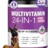 zesty paws dog multivitamin, chewable dog vitamins and supplements for hip & joints, skin & coat, omega 3 fish oil for dogs senior & puppy multivitamin chicken 90ct