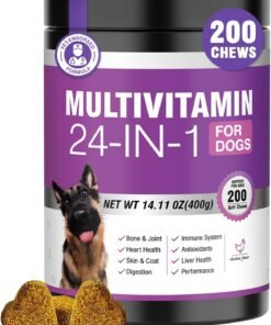 zesty paws dog multivitamin, chewable dog vitamins and supplements for hip & joints, skin & coat, omega 3 fish oil for dogs senior & puppy multivitamin chicken 90ct