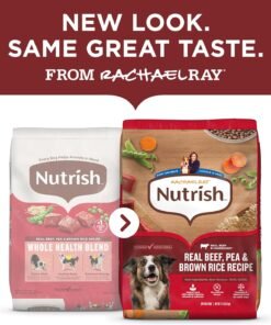 nutrish rachael ray adult dry dog food real beef, pea & brown rice recipe, 40 lb. bag