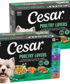 cesar wet dog food classic loaf in sauce grilled chicken, filet mignon, porterhouse steak, beef, chicken & liver and turkey variety pack 3.5 oz.