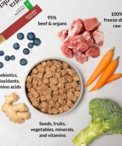 ultimate pet nutrition nutra complete, 100% freeze dried raw veterinarian formulated dog food with antioxidants prebiotics and amino acids (1 pound, beef)