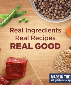 nutrish rachael ray adult dry dog food real beef, pea & brown rice recipe, 40 lb. bag