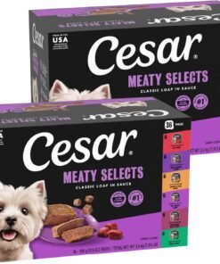 cesar wet dog food classic loaf in sauce grilled chicken, filet mignon, porterhouse steak, beef, chicken & liver and turkey variety pack 3.5 oz.
