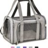Henkelion Cat Carriers Dog Carrier Pet Carrier For Small / Medium Cats Dogs Puppies (Up To 15lbs), TSA Airline Approved Small Dog Carrier Soft Sided, Collapsible Waterproof Travel Puppy Carrier - Grey urpower dog car seat cover for pets 100% waterproof seat cover hammock 600d heavy duty scratch proof nonslip durable soft back seat covers for cars and suvs