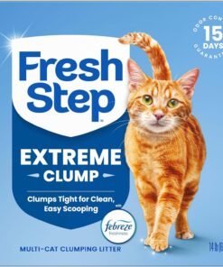 fresh step extreme clumping cat litter with febreze, multi cat odor control low dust litter for automatic litter boxes, 14 lb box