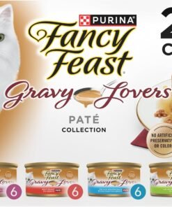 purina friskies wet cat food variety pack, shreds with beef, turkey and cheese dinner, chicken and salmon dinner, and with ocean whitefish and tuna (pack of 40) 5.5 oz. cans