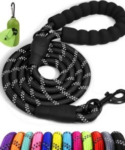 rabbitgoo dog harness no pull with 2 leash clips, adjustable soft padded, reflective oxford no choke pet vest with easy control handle for large dogs, black, l