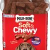 milk bone soft & chewy dog treats, made with real beef & filet mignon, 25 ounce canister