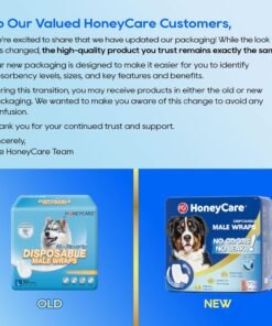 honey care all absorb a26 male dog wrap, 50 count, small honey care all absorb a26 male dog wrap, 50 count, small