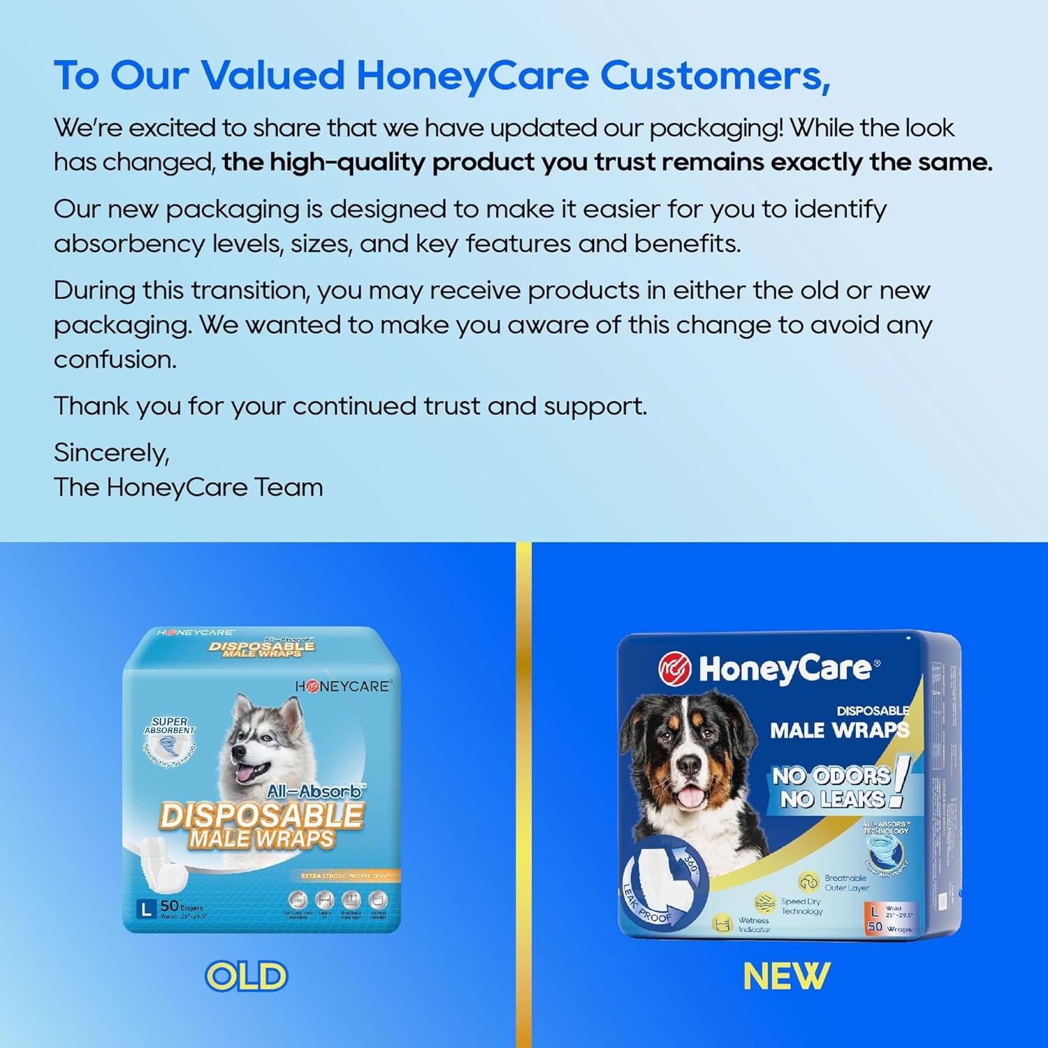 honey care all absorb a26 male dog wrap, 50 count, small honey care all absorb a26 male dog wrap, 50 count, small