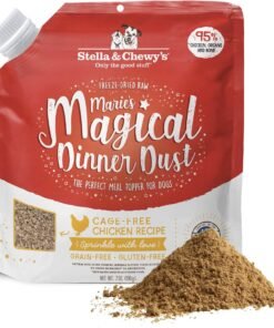 stella & chewy's freeze dried raw marie's magical dinner dust premium bacon dog food topper with organic fruits & vegetables perfect for picky eaters 7oz