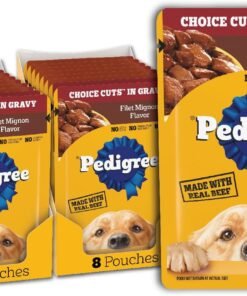 pedigree choice cuts in gravy wet dog food, adult soft wet dog food, variety pack, 3.5 oz. pouches, 30 count