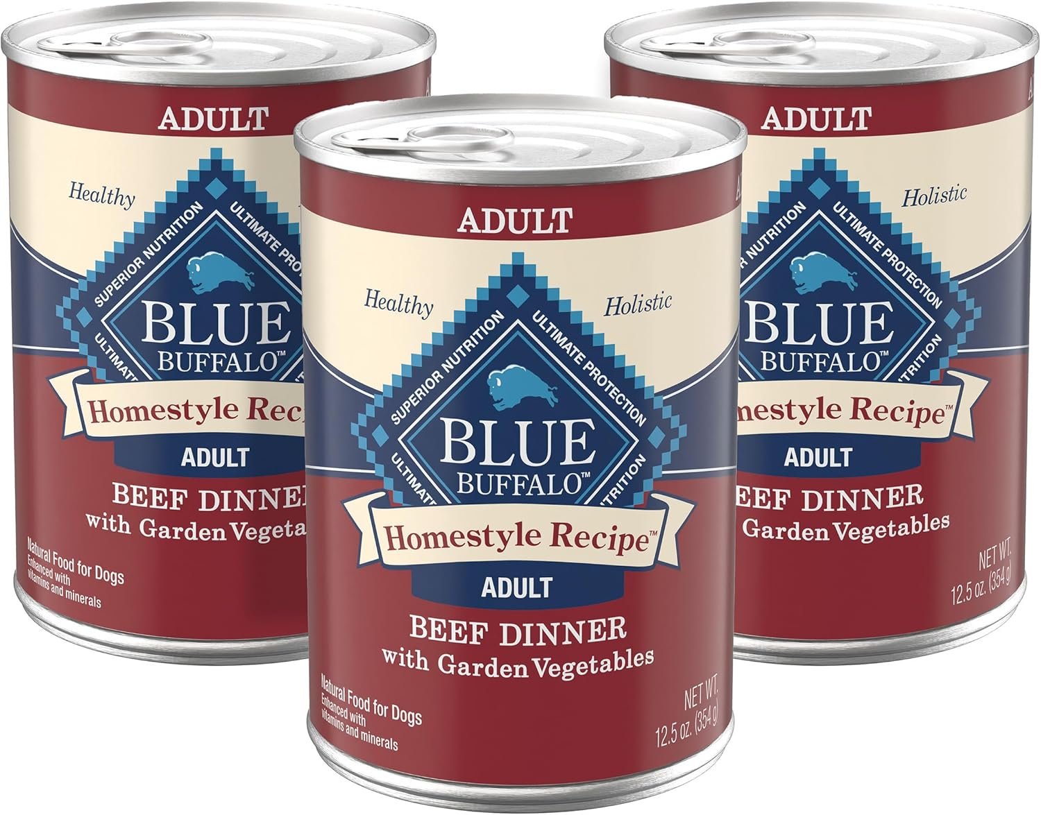 blue buffalo homestyle recipe chicken and turkey wet dog food for adult dogs, 12.5 oz. cans, 6 count variety pack blue buffalo homestyle recipe chicken and turkey wet dog food for adult dogs, 12.5 oz. cans, 6 count variety pack