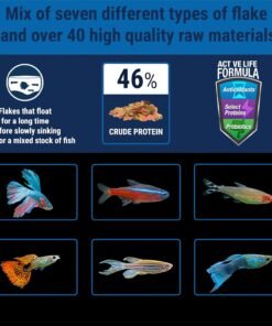 tetra goldfish flakes, nutritionally balanced diet for aquarium fish, vitamin c enriched flakes, 7.06 oz
