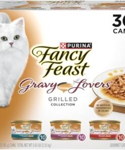 fancy feast poultry and beef feast classic pate collection grain free wet cat food variety pack (pack of 30) 3 oz. cans