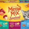 purina friskies wet cat food variety pack, shreds with beef, turkey and cheese dinner, chicken and salmon dinner, and with ocean whitefish and tuna (pack of 40) 5.5 oz. cans