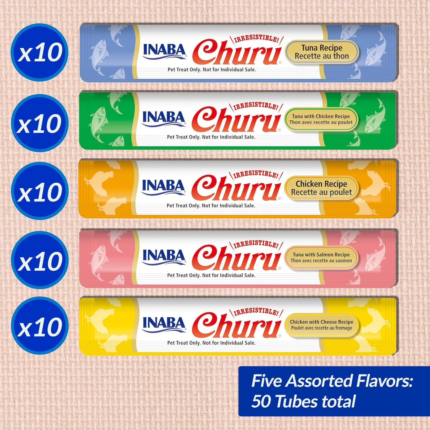 inaba churu cat treats, lickable, squeezable creamy purée cat treat with green tea extract & taurine, 0.5 ounces each tube, 50 tubes, tuna & chicken variety inaba churu cat treats, lickable, squeezable creamy purée cat treat with green tea extract & taurine, 0.5 ounces each tube, 50 tubes, tuna & chicken variety