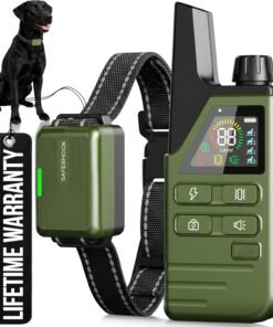 rabbitgoo dog harness no pull with 2 leash clips, adjustable soft padded, reflective oxford no choke pet vest with easy control handle for large dogs, black, l