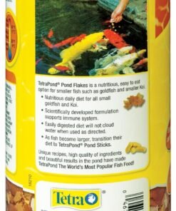 tetra goldfish flakes, nutritionally balanced diet for aquarium fish, vitamin c enriched flakes, 7.06 oz