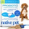 Native Pet Probiotics for Dogs – Dog Probiotic Powder for Gut & Digestive Health, Vet-Formulated 6B CFUs Dog-Specific Probiotic Strains, Supports Stool Quality & Diet Transitions – 60 Scoops zesty paws dog multivitamin, chewable dog vitamins and supplements for hip & joints, skin & coat, omega 3 fish oil for dogs senior & puppy multivitamin chicken 90ct