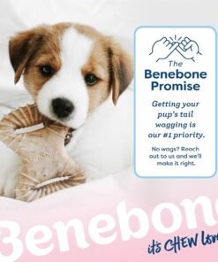 benebone 2 pack wishbone/dental durable dog chew toys, dog toys for aggressive chewers, real bacon, made in usa, medium